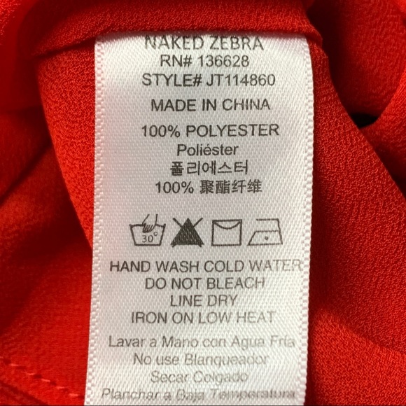 Naked Zebra Surplice Tank Top in Red - Picture 8 of 8